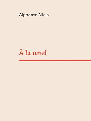 cover image of À la une!